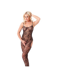 Bodystocking Abierto Floral Negro Talla Única