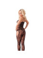 Bodystocking Abierto Floral Negro Talla Única