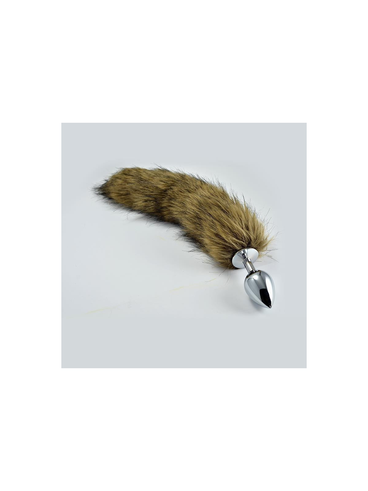 Plug Anal de Metal con Cola Marrón Talla S