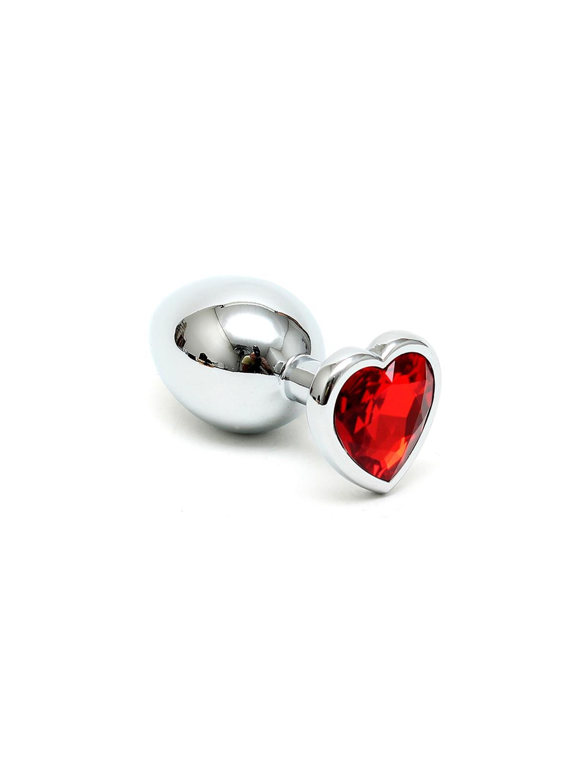 Plug Anal Acero Inox Cristal Corazón Rojo