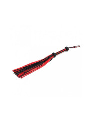 Flogger Trenzado Cuero Negro Rojo