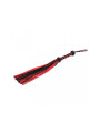 Flogger Trenzado Cuero Negro Rojo