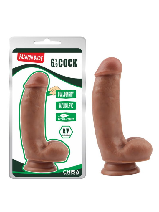 Dildo Dual Density Fashion Dude 6.9 Bronceado