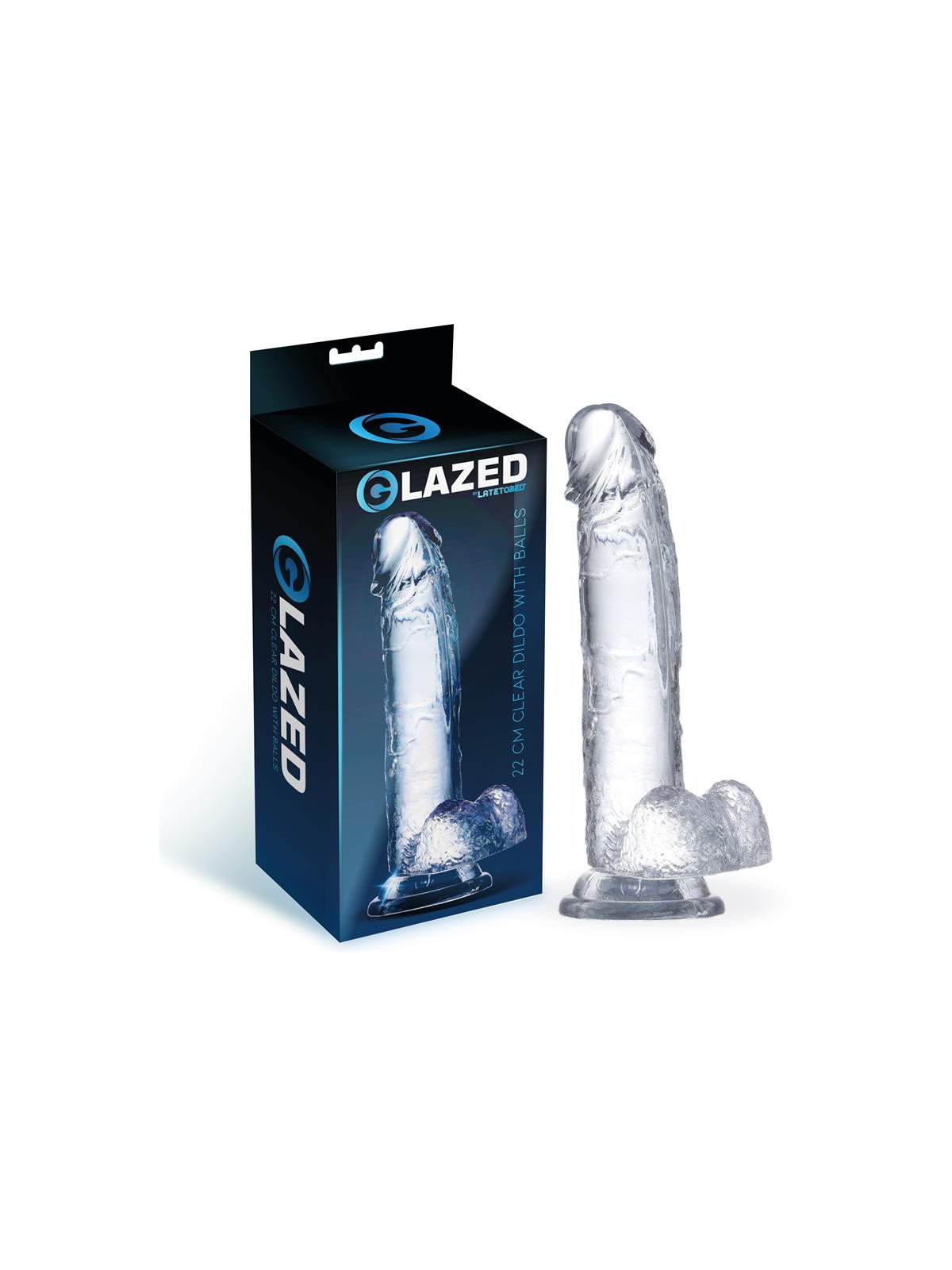 Dildo Realista con Testículos Material Cristalino 22 cm