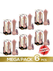 Pack de 6 Tiberio Dildo Realista Turbo Shaking con Trusting, Rotación 360º y Control Remoto
