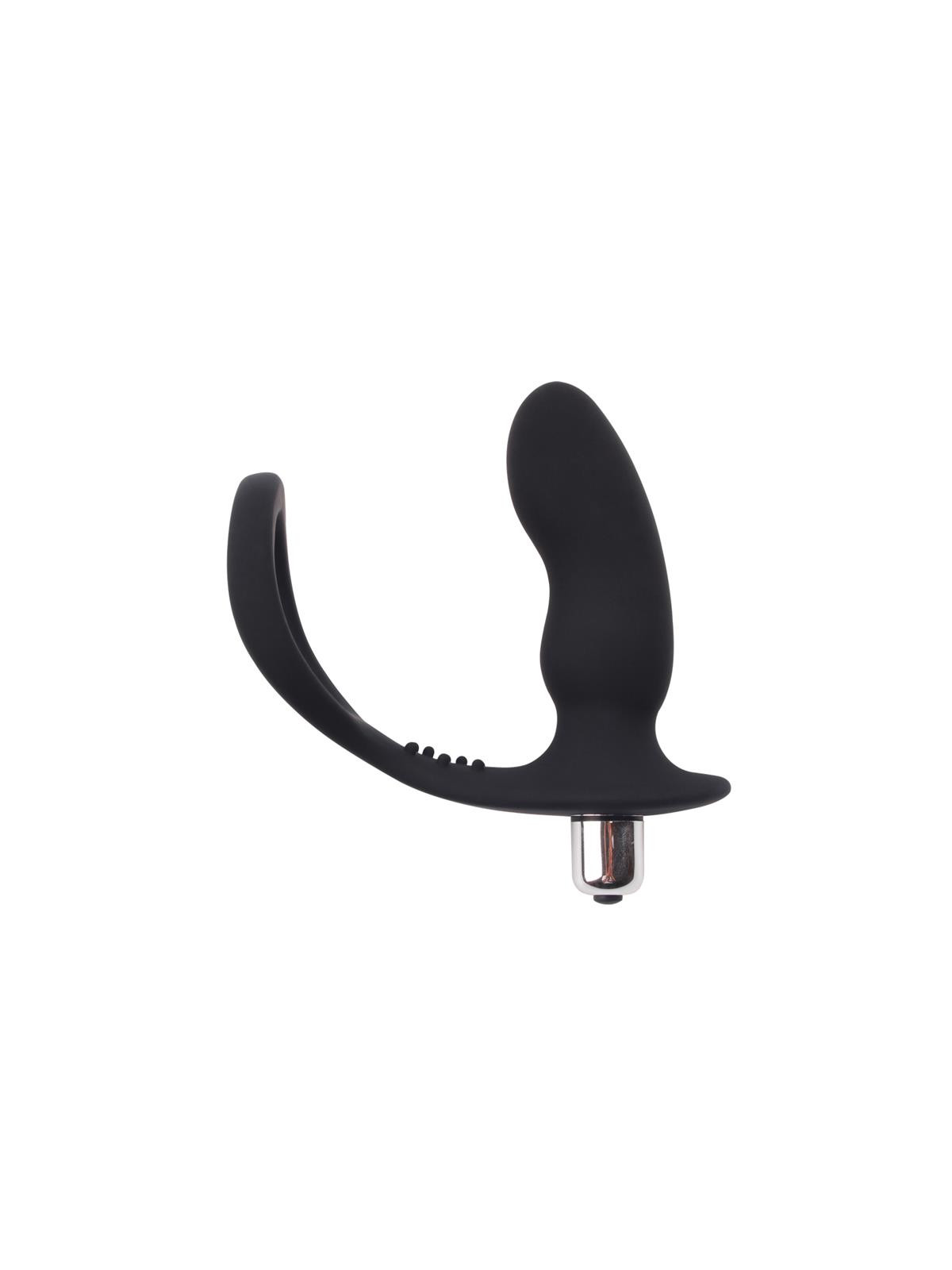 Anillo para el Pene con Plug Anal Negro