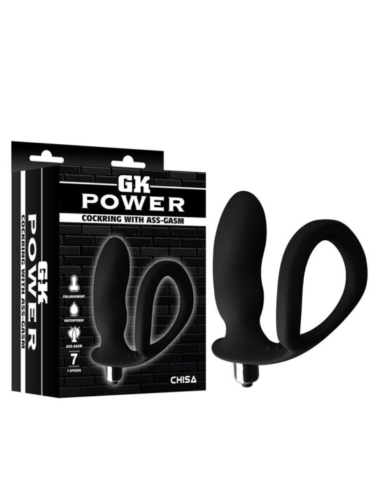 Anillo para el Pene con Plug Anal Negro