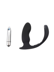 Anillo para el Pene con Plug Anal Negro