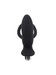 Anillo para el Pene con Plug Anal Negro