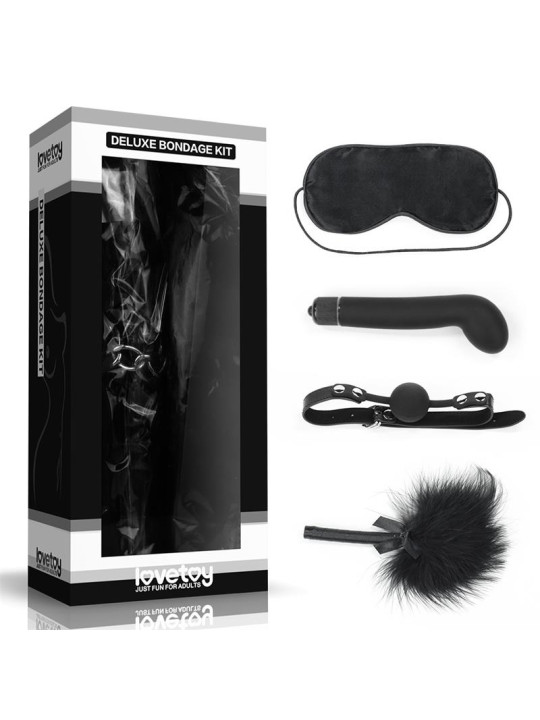 Kit Bondage Deluxe con Vibrador Negro