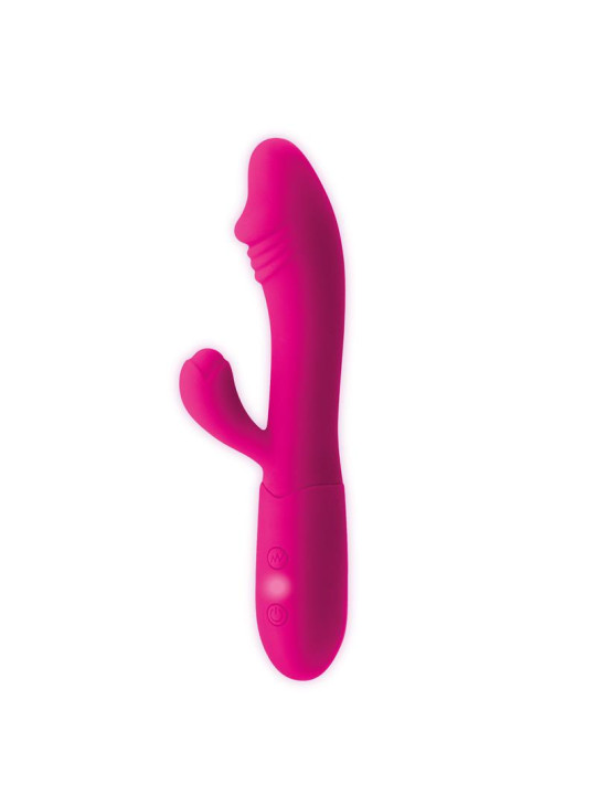 Candy Vibrador con Conejito Punto G USB Silicona Fucshia