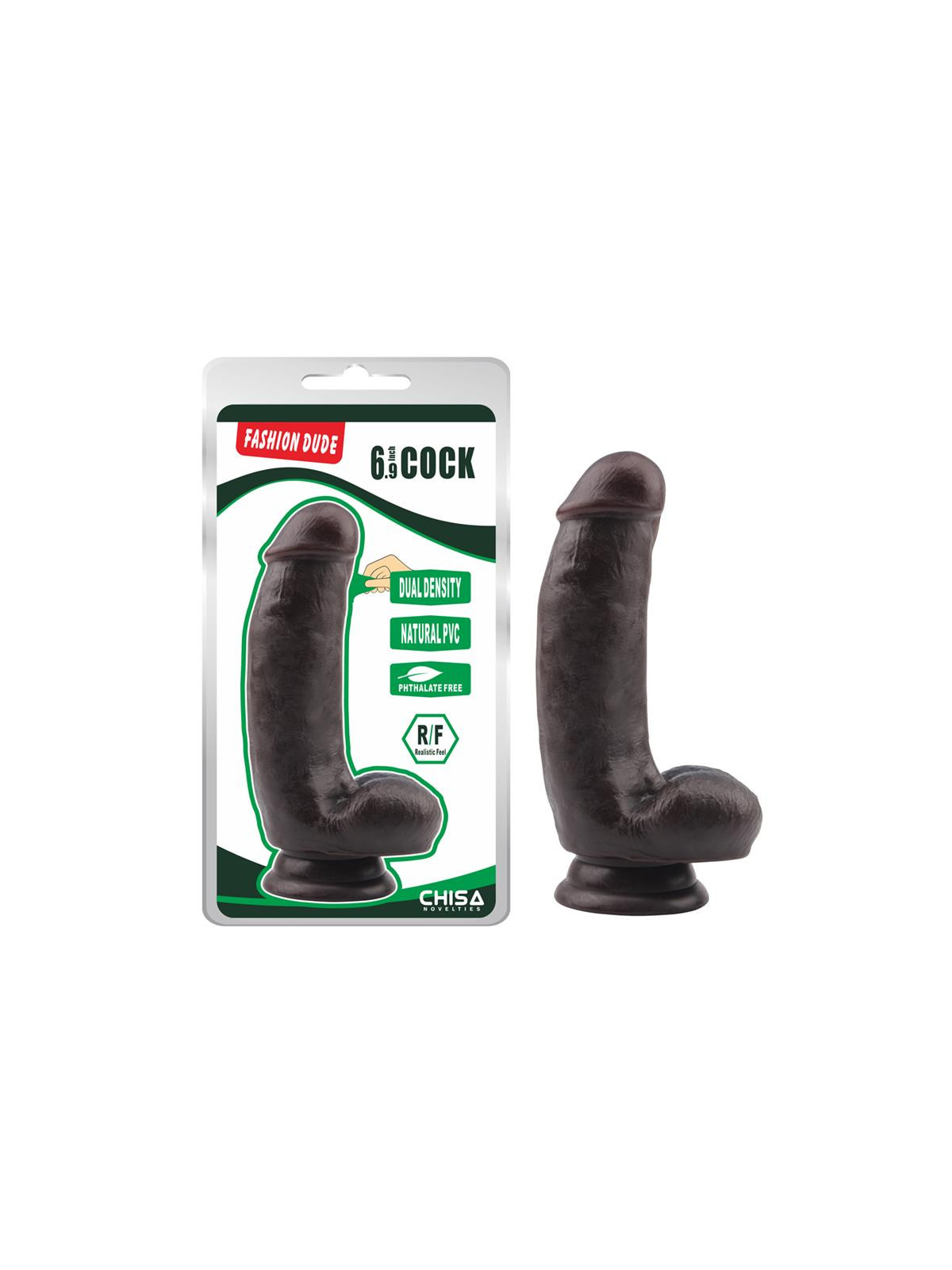 Dildo Dual Density Fashion Dude 17.2 x 4.1 cm Marron