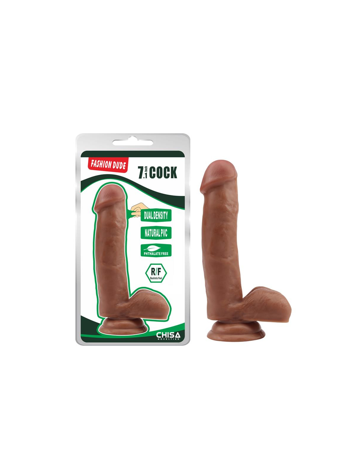 Dildo Dual Density Fashion Dude 17.8 x 4 cm Bronceado