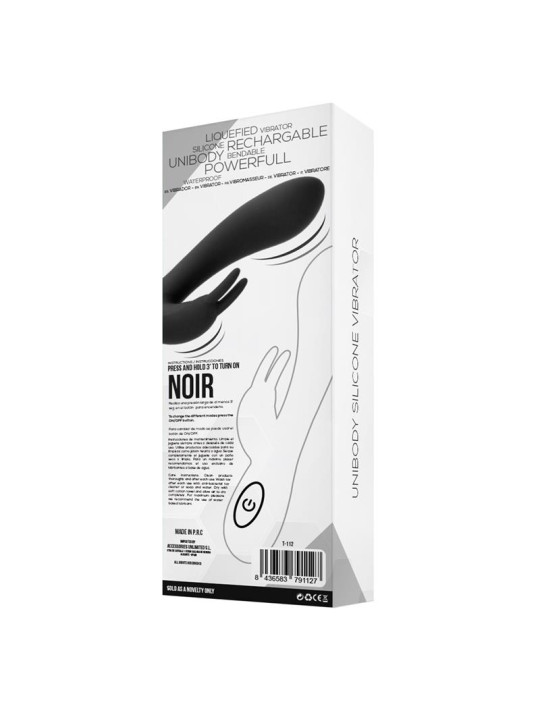 Noir Vibrador Silicona Líquida Inyectada 2 Motores USB