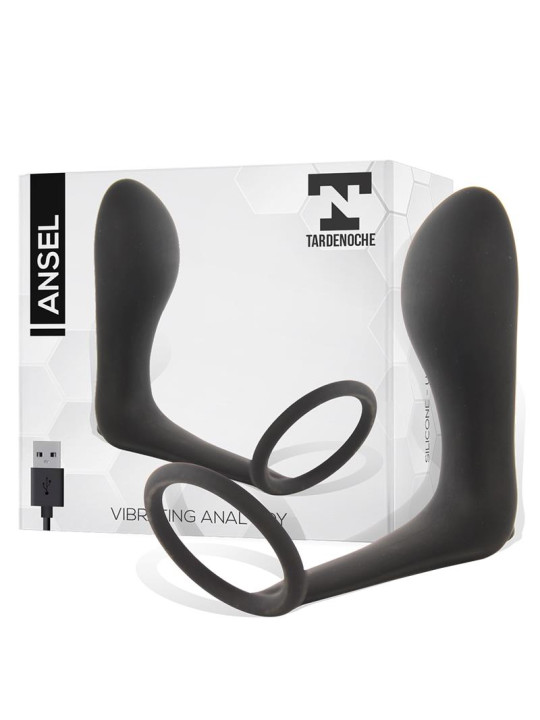 Ansel Plug Anal con Vibración y Anillo USB Silicona