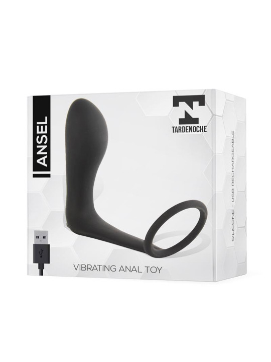 Ansel Plug Anal con Vibración y Anillo USB Silicona