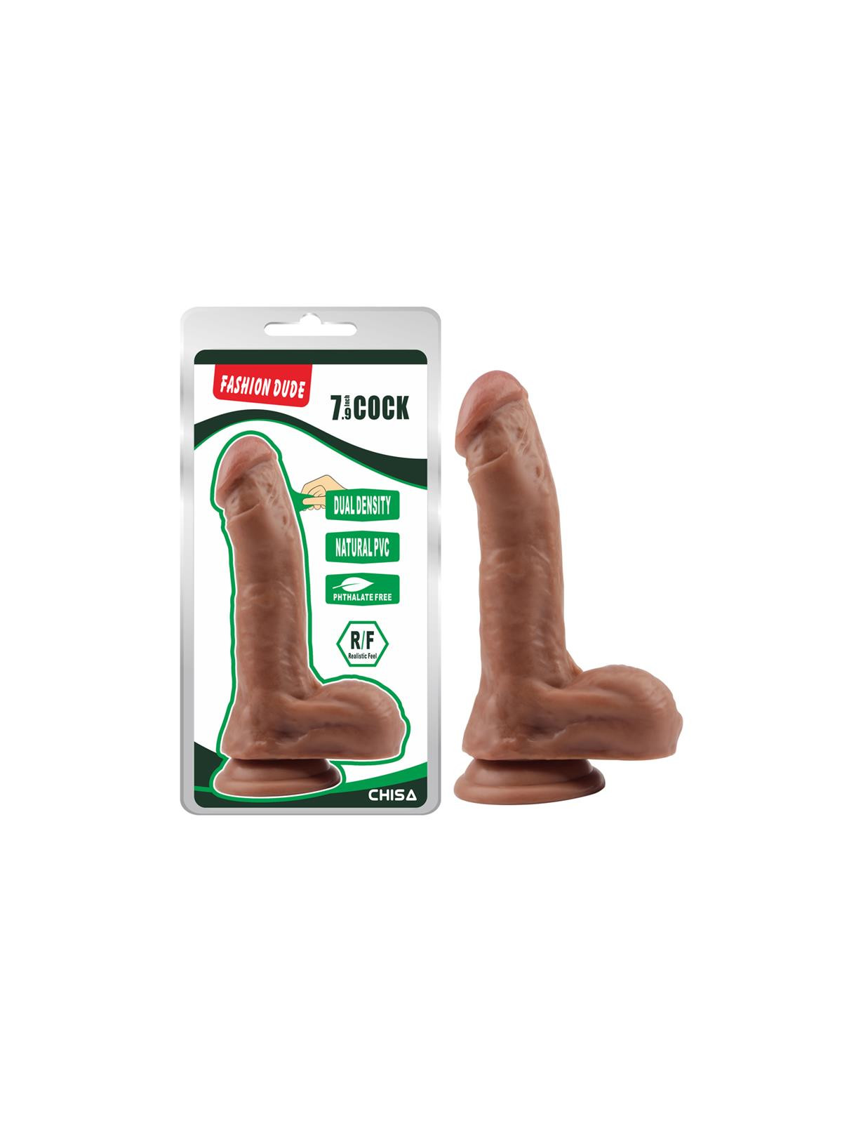 Dildo Dual Density Fashion Dude 20.5 x 4.5 cm Bronceado