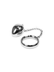 Anillo Pene con Huevo Anal Acero Inox 40mm