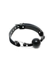 Mordaza Cuero y Silicona Negro