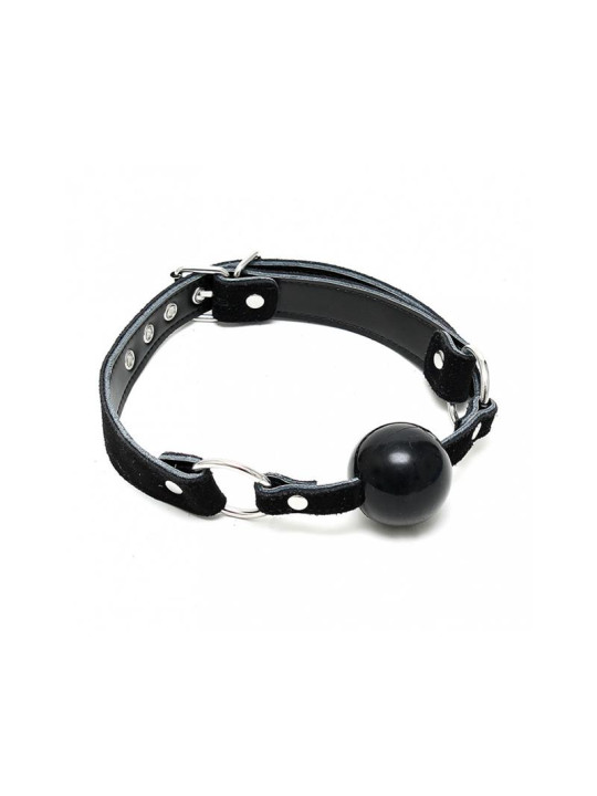 Mordaza Cuero y Silicona Negro