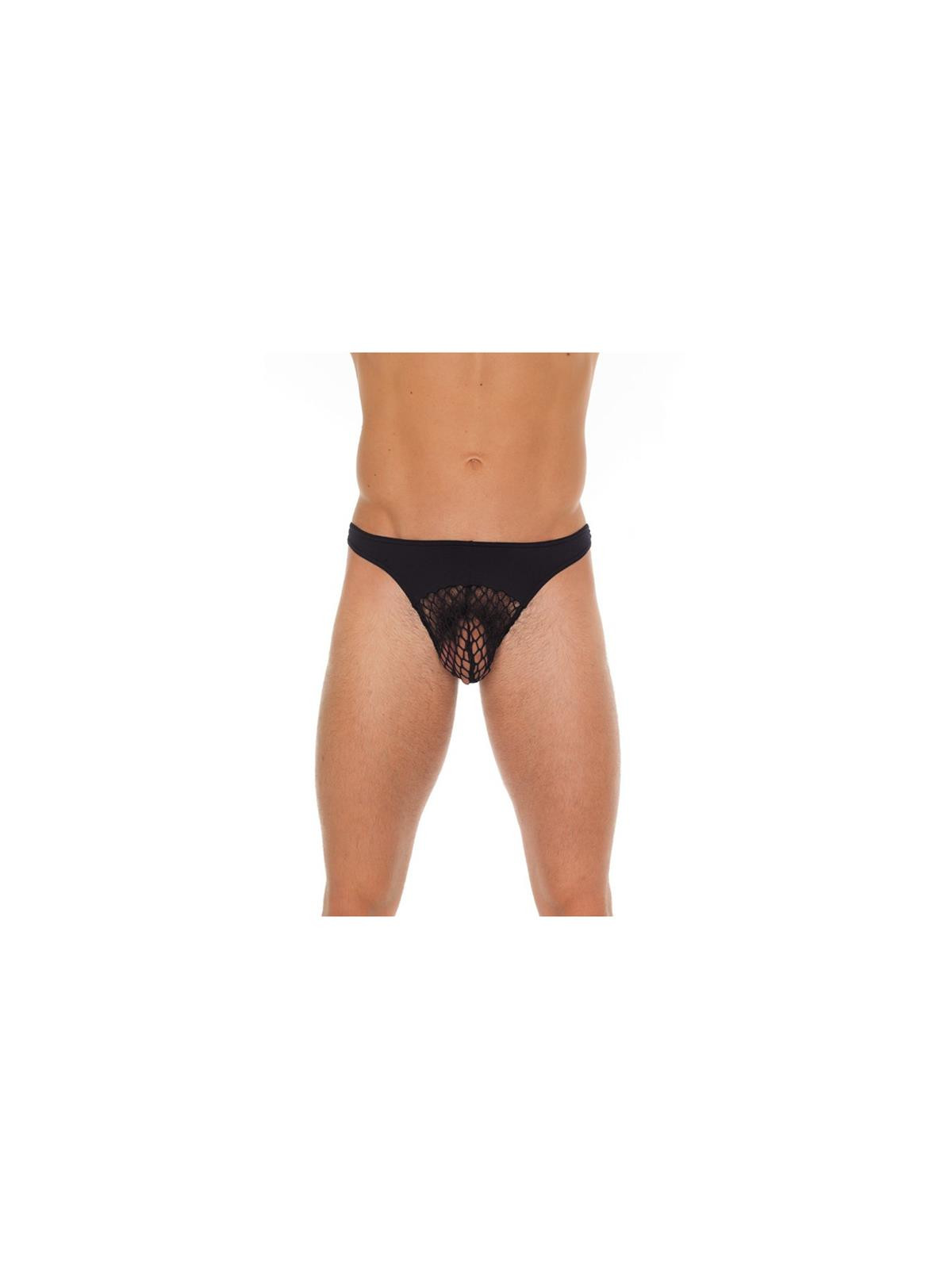 Tanga Rejilla Negro Talla Única