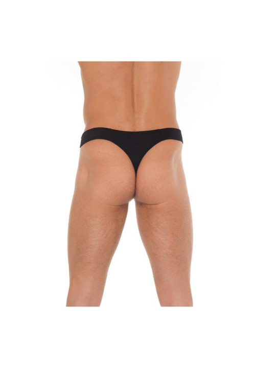 Tanga con Cremallera Negro Talla Unica