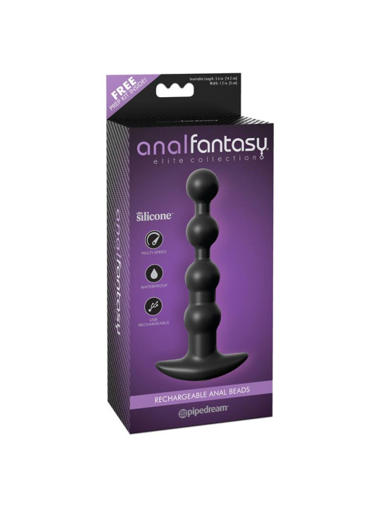 Cadena Anal con Vibración Negro