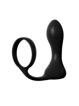 Anillo y Plug Anal con Vibración Negro