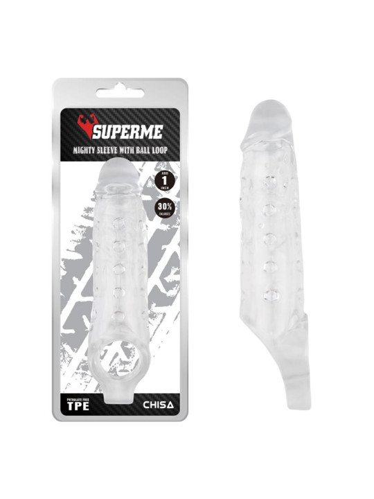 Funda para el Pene con Sujeción para Testículos Mighty Transparente