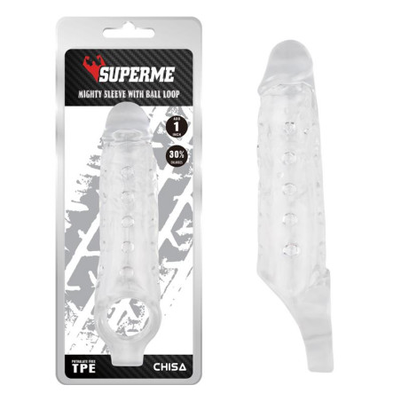 Funda para el Pene con Sujeción para Testículos Mighty Transparente