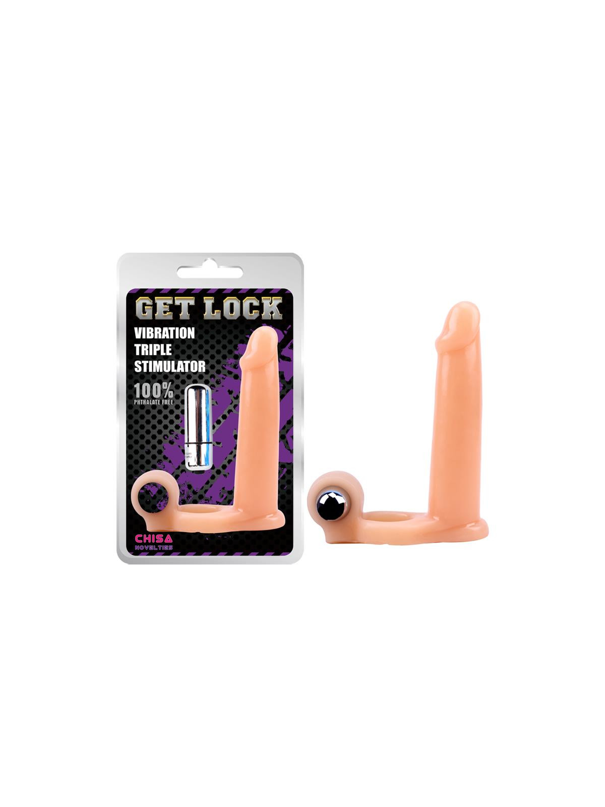 Funda para el Pene con Vibracion 15.5 cm Natural