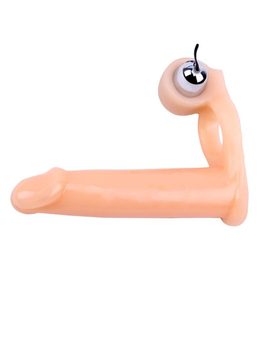 Funda para el Pene con Vibracion 15.5 cm Natural