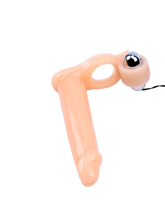 Funda para el Pene con Vibracion 15.5 cm Natural