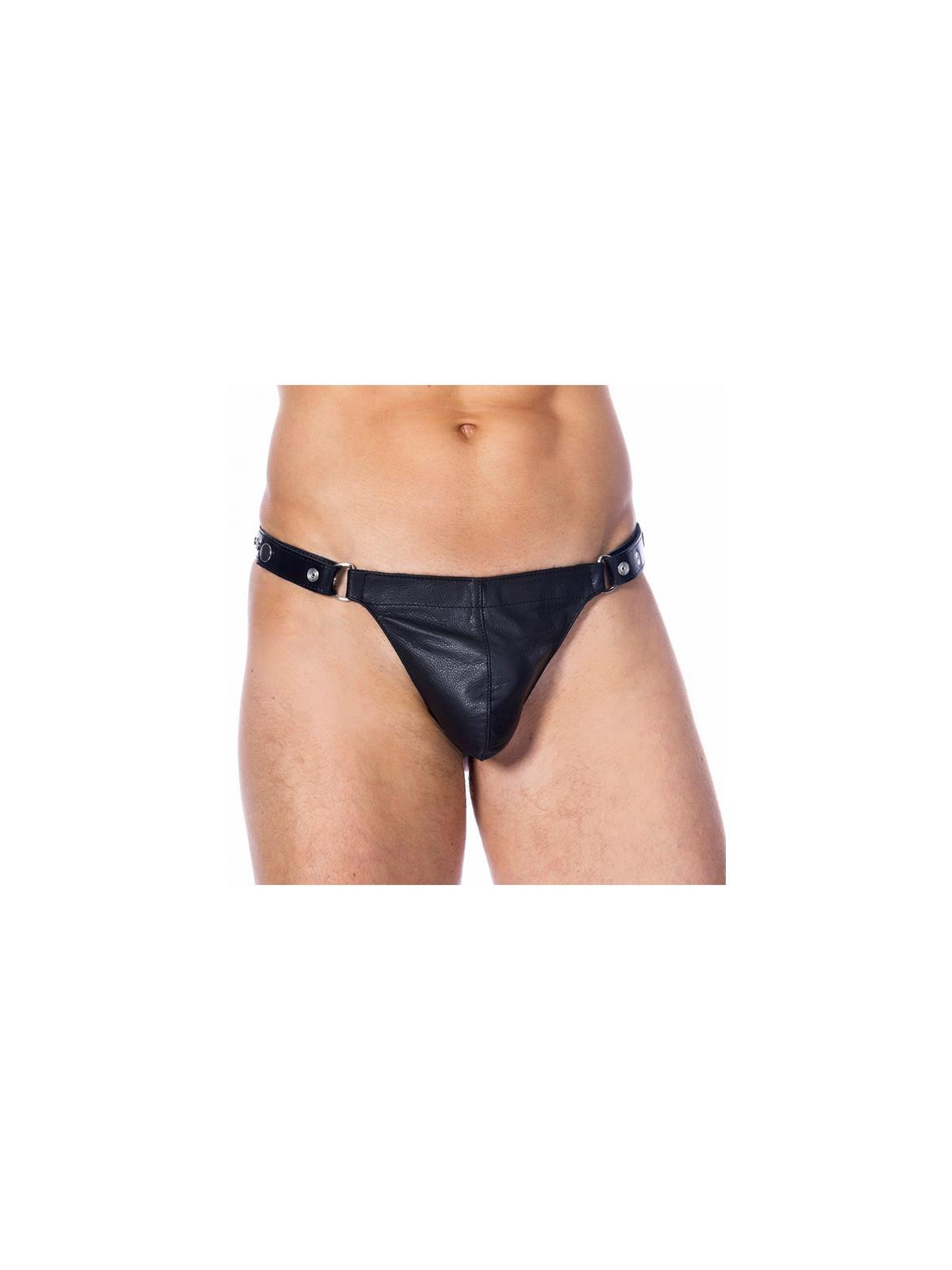 Tanga de Cuero Ajustable Color NEgro