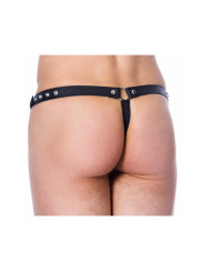 Tanga de Cuero Ajustable Color NEgro