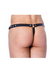 Tanga de Cuero Ajustable con Abertura