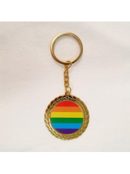 Llavero Redondo de Metal Bandera LGBT