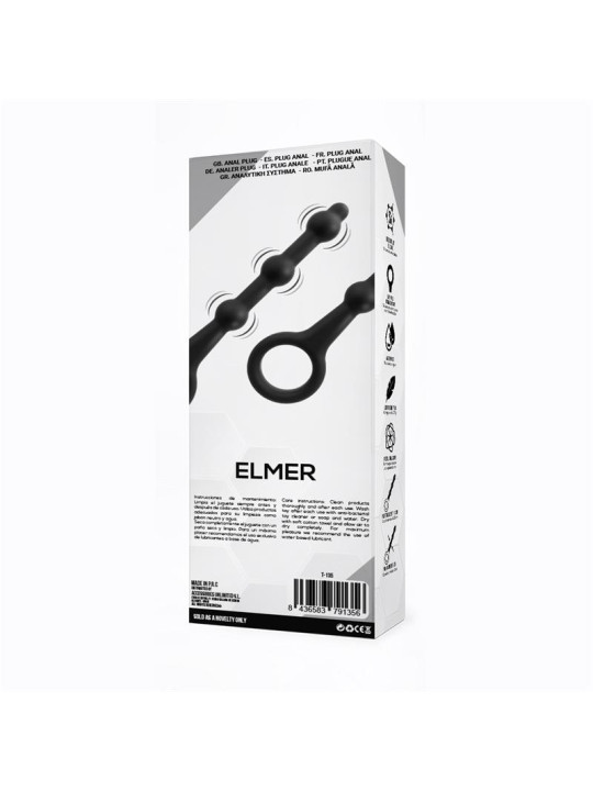 Elmer Plug Anal con Aro de Fácil Extracción Silicona Negro