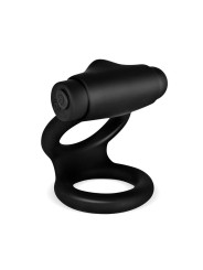 Denver Anillo Doble con Bala Vibradora USB Silicona Negro