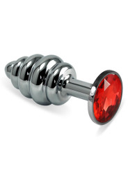 Plug Anal en Espiral Rosebud con Joya Rojo