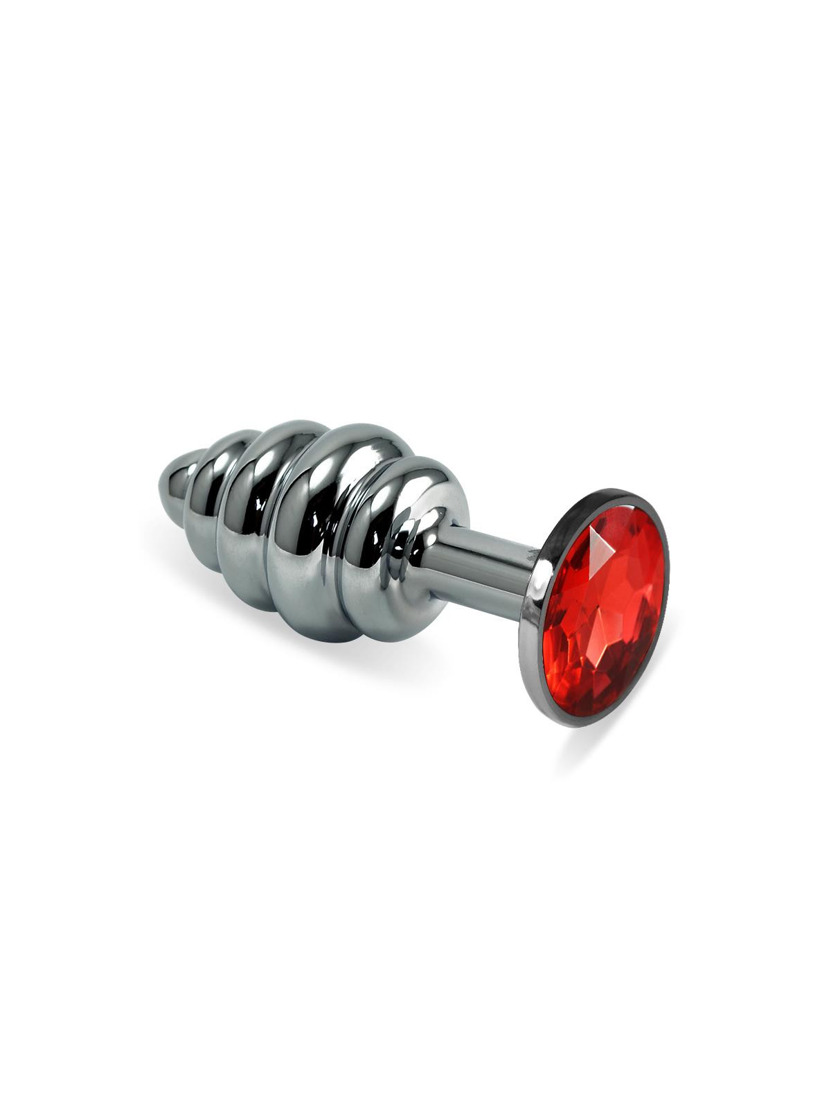 Plug Anal en Espiral Rosebud con Joya Rojo