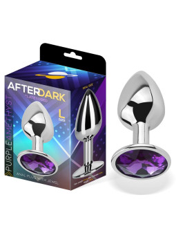 Plug Anal con Joya Púrpura Amatista Talla L Aluminio