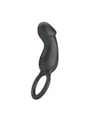 Trae Anillo Vibrador Silicona USB Negro