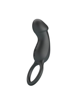 Trae Anillo Vibrador Silicona USB Negro