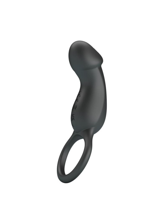 Trae Anillo Vibrador Silicona USB Negro