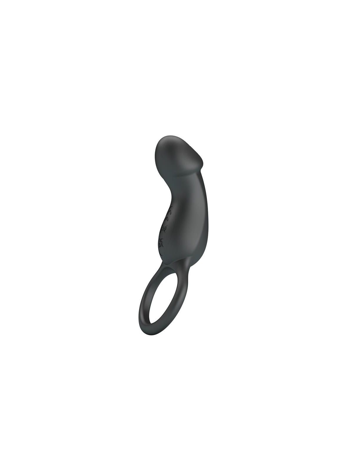 Trae Anillo Vibrador Silicona USB Negro
