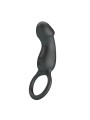 Trae Anillo Vibrador Silicona USB Negro