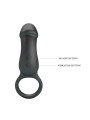 Trae Anillo Vibrador Silicona USB Negro