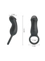 Trae Anillo Vibrador Silicona USB Negro