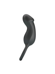 Trae Anillo Vibrador Silicona USB Negro